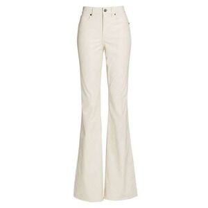NWT Veronica Beard Beverly Flare High Rise Pant Ecru Size 30 Faux Leather Chic
